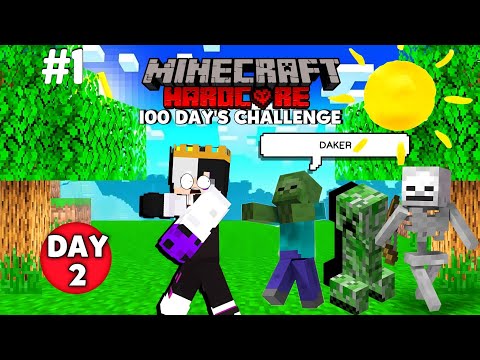 EPIC Minecraft Hardcore 100 Day Challenge Day 2 - INSANE Survival 🔥