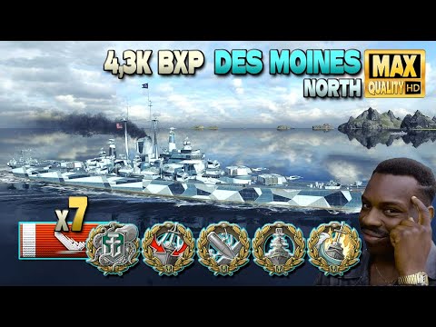 Des Moines: Excellent game for huge 4,3k bxp! World of Warships
