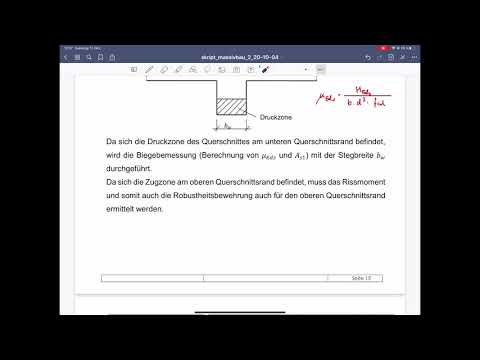 Massivbau 2, Vorlesung 3, Biegebemessung an Innenauflagern