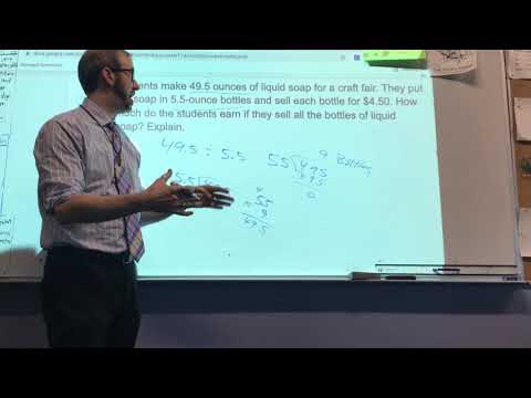 6th grade math (1-7) multi step problems with division
