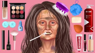 ASMR Homeless old woman transformation makeup animation #1 | 메이크업애니메이션