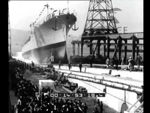 The launching of the cruiser "Muzio Attendolo".