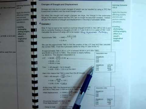 Part of a video titled LO1 3 Pg 43 calculating cargo to load 1 - YouTube