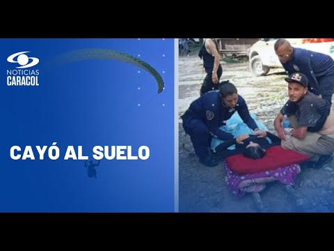 Joven en parapente resultó herida durante vuelo en Antioquia