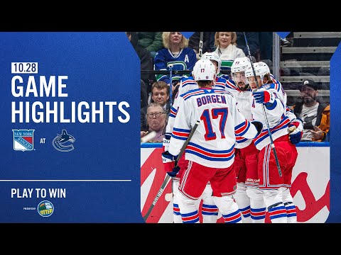GAME HIGHLIGHTS | 2025-26: New York Rangers at Vancouver Canucks (10/28/25)