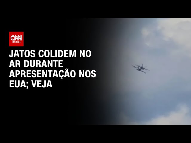 Veja momento em que jatos colidem no ar durante apresentação nos EUA | CNN BRASIL