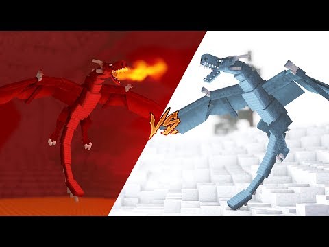 Minecraft: FIRE DRAGON VS ICE DRAGON *which one is better?* - LAND OF DRAGONS Episode 19 ‹ Koow ›
