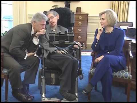 Stephen Hawking at the White House with President Clinton