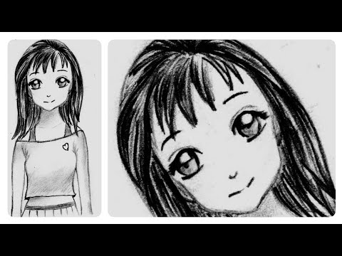 How to draw a Anime Girl by pencil sketch | Step by step Drawing Manga Girl | Drawing for beginners