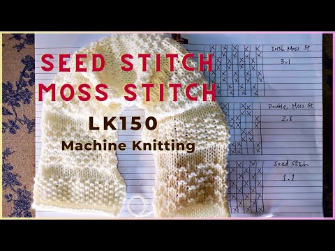 Seed stitch, moss stitch, and variations on a knitting machine