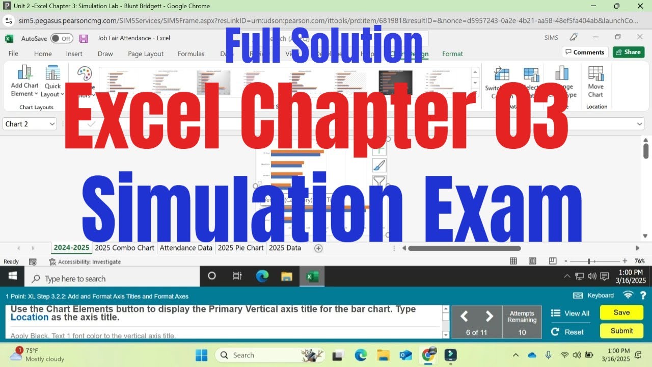 Excel Chapter 3 Simulation Exam | Excel Simulation Exam |  @PearsonSolution