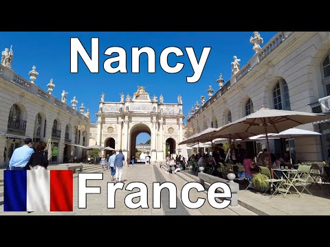 Nancy, França - City Walking Tour (com legendas) Cultura e patrimônio. Ultra HD 4K 60fps