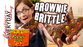 A bag of brownie brittle is how much?? Let's make it! Reese's Brownie Brittle