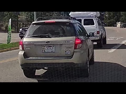 Entitled Subaru driver forces his way in then get mad at me.