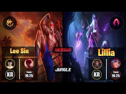 Haru LEE SIN (Jungle) [Conqueror] VS LILLIA - Grandmaster KR Patch 10.25