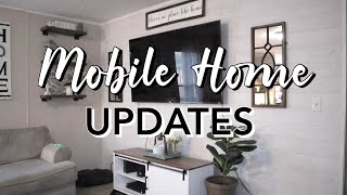 MOBILE HOME UPDATES | single wide mobile home makeover | TV WALL REFRESH | on a budget 💰