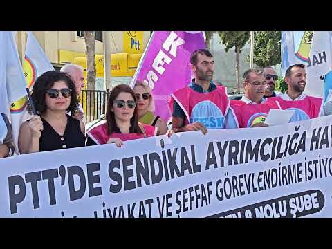 Adana'da, "PTT'de Sendikal Ayrımcılığa Hayır" Başlıklı Basın Açıklamasını Celal Mönür Okudu.