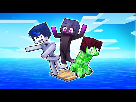 Aphmau - Playing As MOBS On A ONE BLOCK Raft!