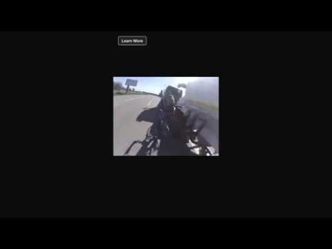 Cyclist gets sides sweeped  by tanker on Russian highway