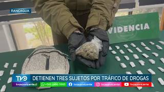 Detienen a tres sujetos por trafico de drogas en Rancagua