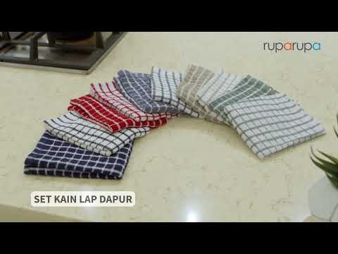 Gambar Informa Kain Lap Dapur Check Pattern Set 6 pcs - Merah