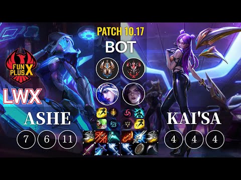 FPX Lwx Ashe vs Kai'Sa Bot - KR Patch 10.17