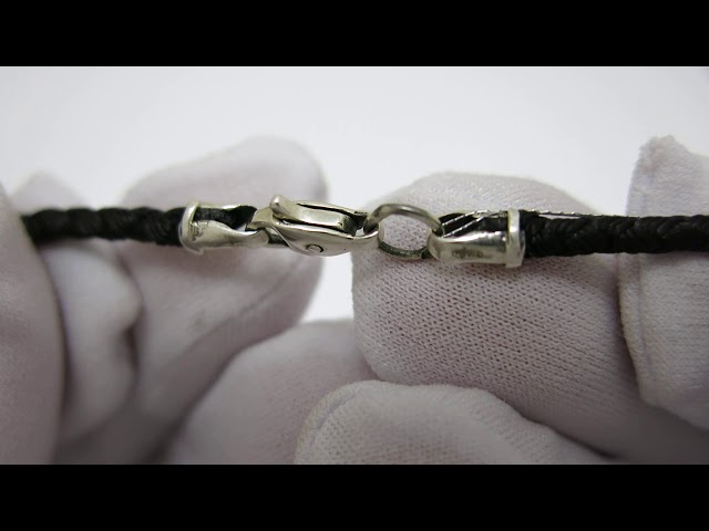 Серебряный тканевый шнурок 4100356-кч Видеообзор