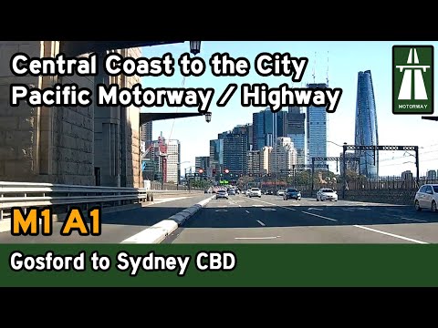 Driving from Gosford to the Sydney CBD - M1/A1 Pacific Motorway, Highway [4K]