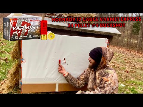 Hornady 12 Gauge Varmit Express #4 Buck Range Test