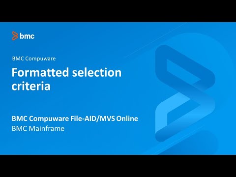 BMC Compuware File-AID/MVS Online - Formatted selection criteria