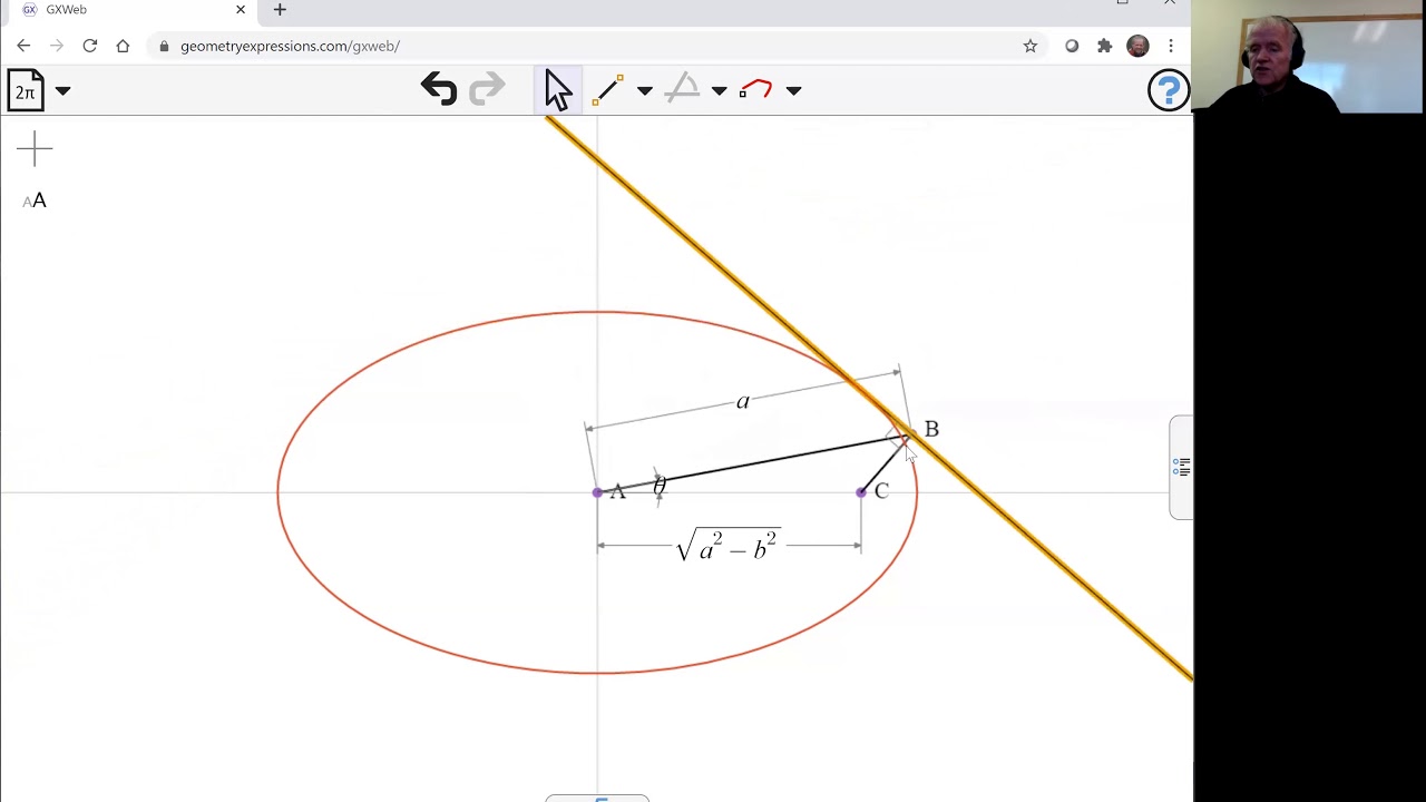 Pedal Curve of Ellipse And Point on Circumference with GXWeb
