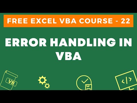Free Excel VBA Course 22 Error Handling in VBA On Error Goto Resume