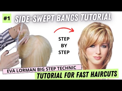 How to Cut a Haircut with a Side Swept Bangs Tutorial...