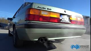 Video: Fox Edelstahl Sportauspuff-Komplettanlage ab Kat Audi 80/90 quattro Typ 85 bis 08.84 Video: Fox Edelstahl Sportauspuff-Komplettanlage ab Kat Audi 80/90 quattro Typ 85 bis 08.84