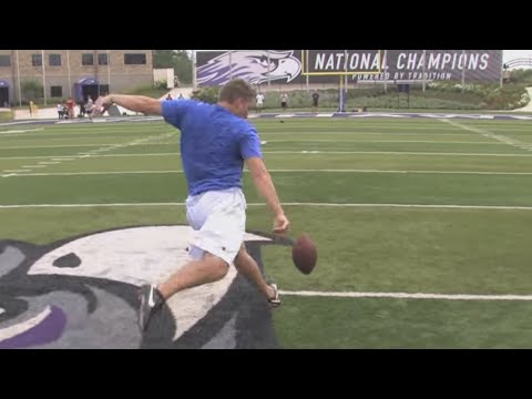 55-Yard Drop Kick Field Goal | Pat McAfee | Kohl's Kicking Camps