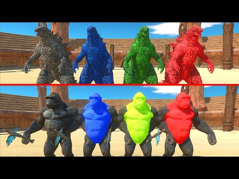 TEAM GODZILLA VS TEAM KING KONG AT THE ARENA - Animal Revolt Battle Simulator