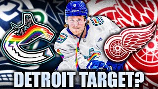 BROCK BOESER: RED WINGS TRADE TARGET? Vancouver Canucks, Detroit NHL News & Rumours Today 2023
