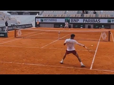 Carlos Alcaraz and Cameron Norrie are Practicing Together - Roland-Garros 2024