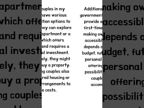 2023 IELTS Speaking❗️❗️❗️ Accommodation Options for Young Couples #english #esl #speaking