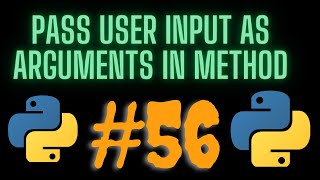 How to Pass user input as arguments in method in class in python #56