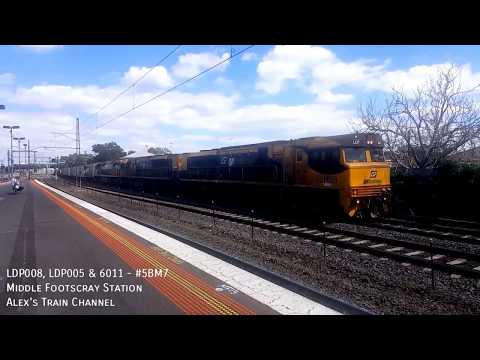 LDP008, LDP005 & 6011 - Aurizon 5BM7 - Middle Footscray 14.10.17