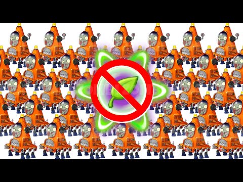 PvZ 2 Plants No Plant Food VS 200 Fast Robo-Cone Zombie - Who Will Win?