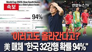 [????속보] '조 3위' 한국, 32강 진출 확률 94%?…빠르면 오늘 결판난다 / 연합뉴스TV(YonhapnewsTV)