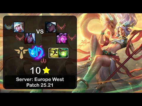 Janna Support + Varus vs Senna + Vel'Koz - EUW Challenger - Patch 25.21
