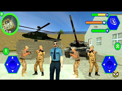 Police Miami Crime Vice Town Simulator Stealing Army's Helicopter #3 - Android Gameplay
