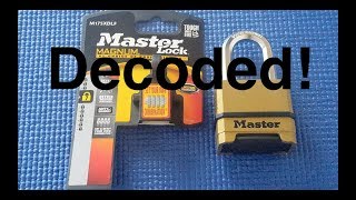 (Picking 28) Master Magnum M175 combination padlock decoded using no tools! (decoded)
