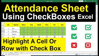 Download the video "How to Make Attendance Sheet With Checkboxes || attendance checkbox in excel."