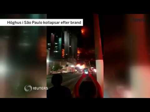 Höghus i São Paulo kollapsar efter brand