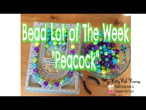 20mm "Peacock" Chunky Bubble Gum Bead Lot- Making a Chunky Necklace "BLOTW"