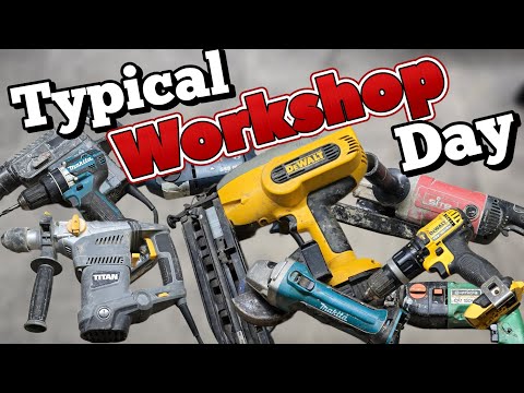 Typical Day in the workshop repairing powertools. Plus a few unexpected repairs. 